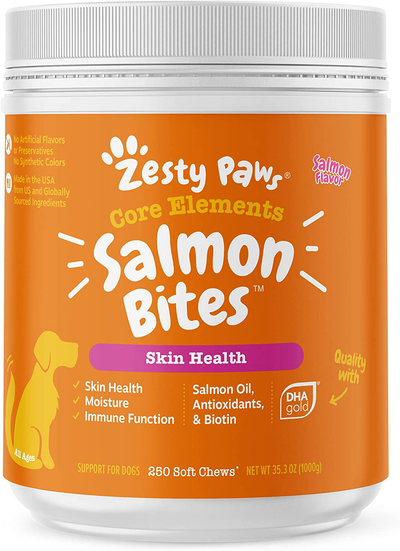 Salmon Fish Oil Omega 3 for Dogs with Wild Alaskan Salmon Oil, Anti Itch Skin & Coat + Allergy Support, Hip & Joint + Arthritis Dog Supplement