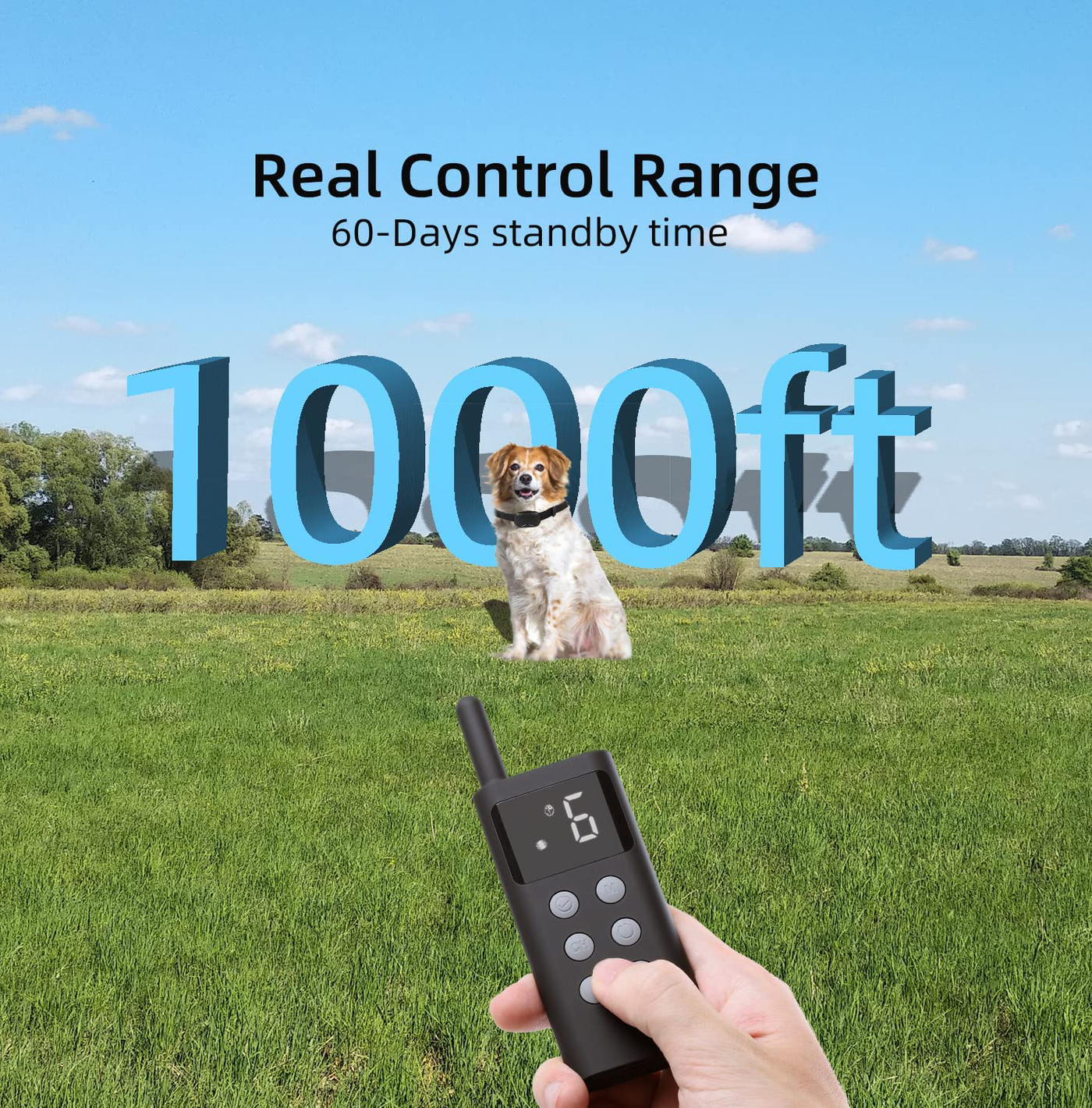 Remote Control Rechargeable Dog Bark Collar with Beep, Adjustable 1 to 6 Shock and Vibration Levels