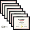 Giftgarden 7 Pack 8.5x11 Picture Frame Black, Award Certificate Diploma Document Bulk 8.5 x 11 Frames for Wall or Tabletop Display