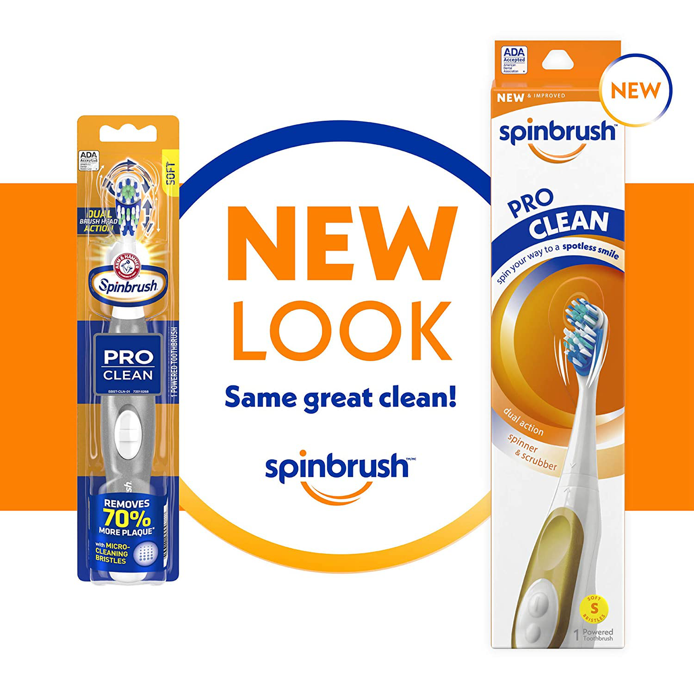 ARM & HAMMER Spinbrush PRO+ Deep Clean REFILLs– Spinbrush Battery Powered Toothbrush Removes 100% More Plaque- Soft Bristles -Two Replacement Heads