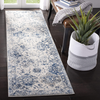 Safavieh Madison Collection MAD611C Boho Chic Floral Medallion Trellis Distressed Non-Shedding Stain Resistant Living Room Bedroom Runner, 2'3" x 18' , White / Royal Blue