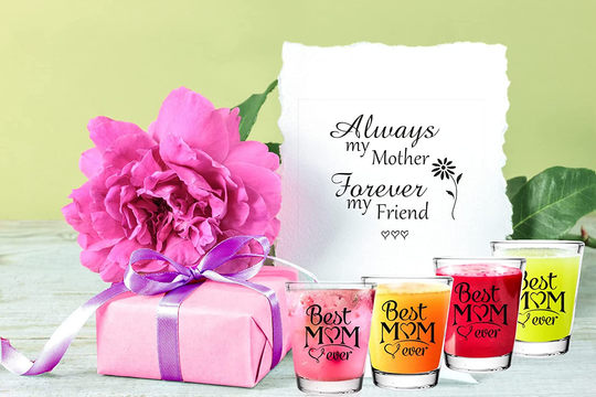 Set of 6 Best Mom Shot Glasses Gift Set  2oz Each