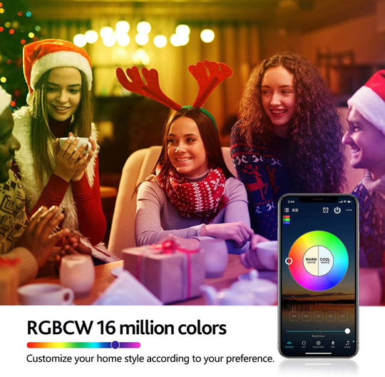 Smart WiFi LED Light Bulb, Works with Alexa & Google Home