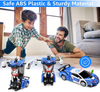 FAFUGANIA Remote Control Car, Transform Robot RC Car with One Button Deformation, 2.4Ghz 360 Degree Rotating Drifting Police Toy Cars, 1:18 Transforming Robot Boys Toys