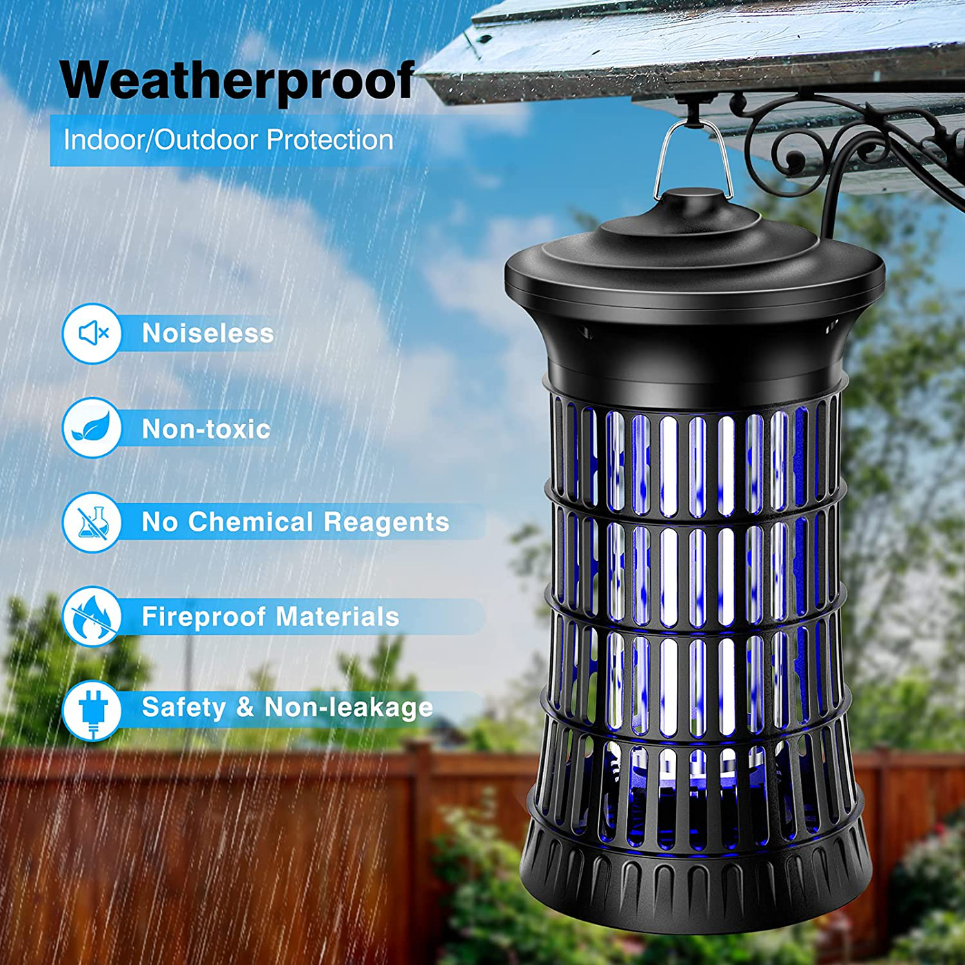 Supink Bug Zapper Indoor Outdoor Waterproof, Electric Mosquito Zapper Fly Insect Killer Lamp 4200V High Powered Mosquito Traps for Home, Garden, Backyard, Patio