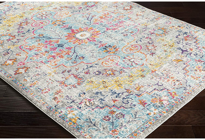 Artistic Weavers Odelia Vintage Bohemian Area Rug, 4' Square, Orange/Navy