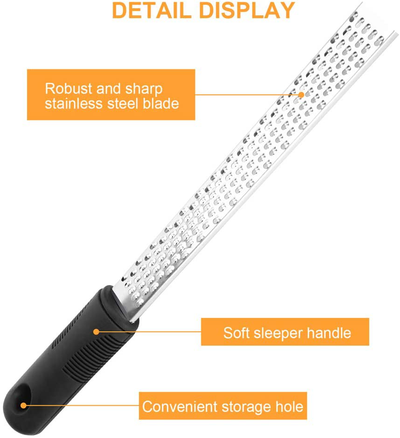 Lemon Zester Tool, Parmesan Cheese Grater with Handle, Best Fine Ginger Zester Grater, Nutmeg Graters for Kitchen Stainless Steel, Handheld Citrus Zesters for Kitchen and for Lime Coconut by HAHAYOO