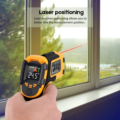 Infrared Thermometer No Touch Digital Laser Temperature Gun with Color Display -58℉～1112℉(-50℃～600℃)Adjustable Emissivity - for Cooking/BBQ/Freezer - Meat Thermometer Included -Non Body Thermometer