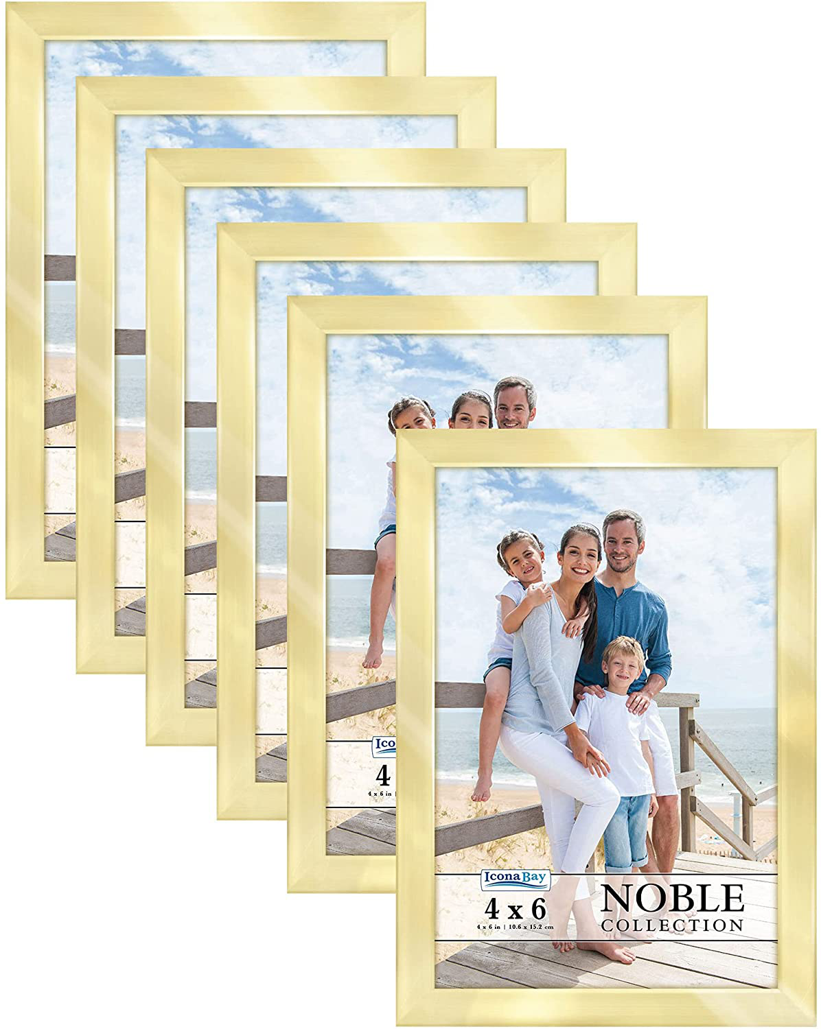 Icona Bay 8x10 Picture Frames (Silver, 6 Pack), Modern Professional Frame Set, Noble Collection