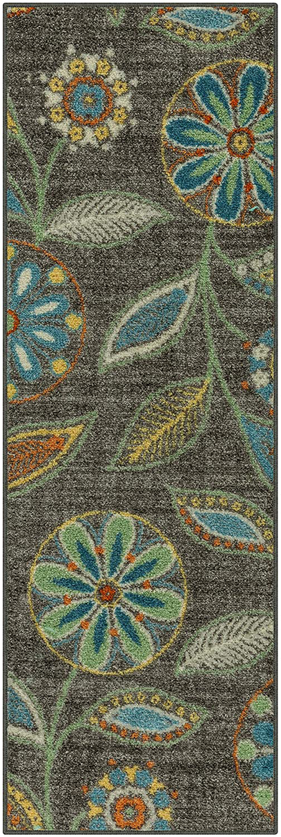 Maples Rugs Reggie Floral Runner Rug Non Slip Washable Hallway Entry Carpet [Made in USA], 1'8 x 5, Multi