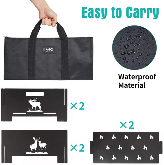 Portable Plug Fire Pit, Heavy Duty Outdoor Living FirePit for Wilderness Camping 15.8"