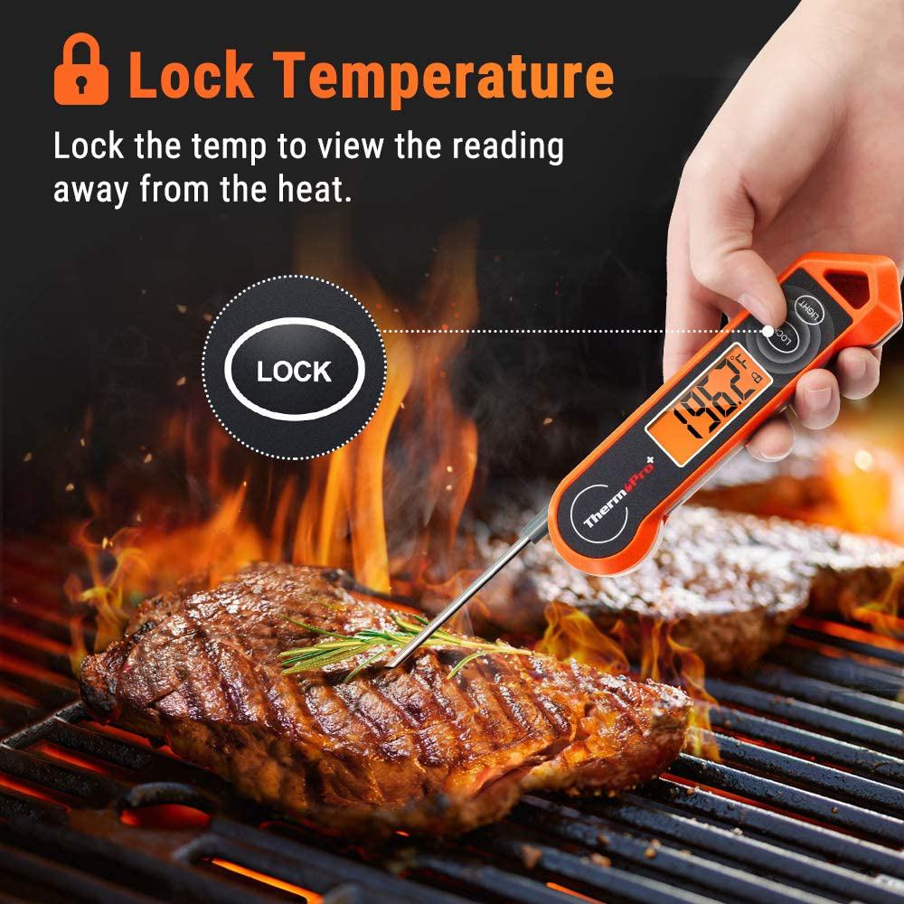 ThermoPro TP19H Waterproof Digital Meat Thermometer for Grilling with Ambidextrous Backlit and Motion Sensing Kitchen Cooking Food Thermometer for BBQ Grill Smoker Oil Fry Candy Thermometer