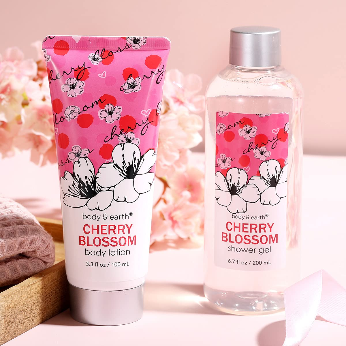 5 Piece Bath and Body Gift Set - Cherry Blossom Scent