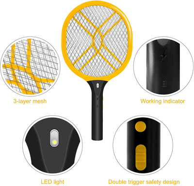 Faicuk Handheld Bug Zapper Racket Rechargeable Mosquito Killer (1 Pack)