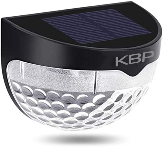 Solar Outdoor Courtyard Lamp Household led Human Sensation Rural Waterproof Wall Lamp Indoor and Outdoor Semi-Circular Wall Deck Lighting Black and White, Two Colors Optional (Black-2)