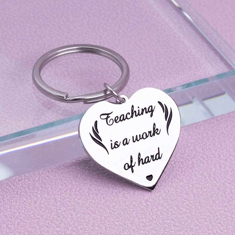 Teacher Appreciation Gifts Teacher keychain Women Men Teaching is A Work of Heart Graduation Back to School Thank You Teacher Day