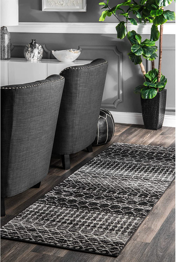 nuLOOM Moroccan Blythe Runner Rug, 2' 6" x 6', Black