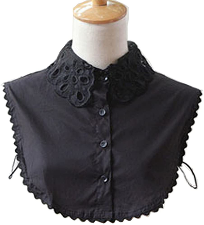 Flyou Lady Shirt False Collar Lace Half Shirt Detachable False Faux Collar Cuff Cotton Choker Tie
