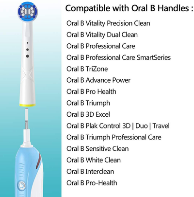 Replacement Toothbrush Heads Compatible with Oral B Braun Electric Toothbrush Handles Pro 1000 7000 1500, Smart Genius 8000 Vitality-16PCS