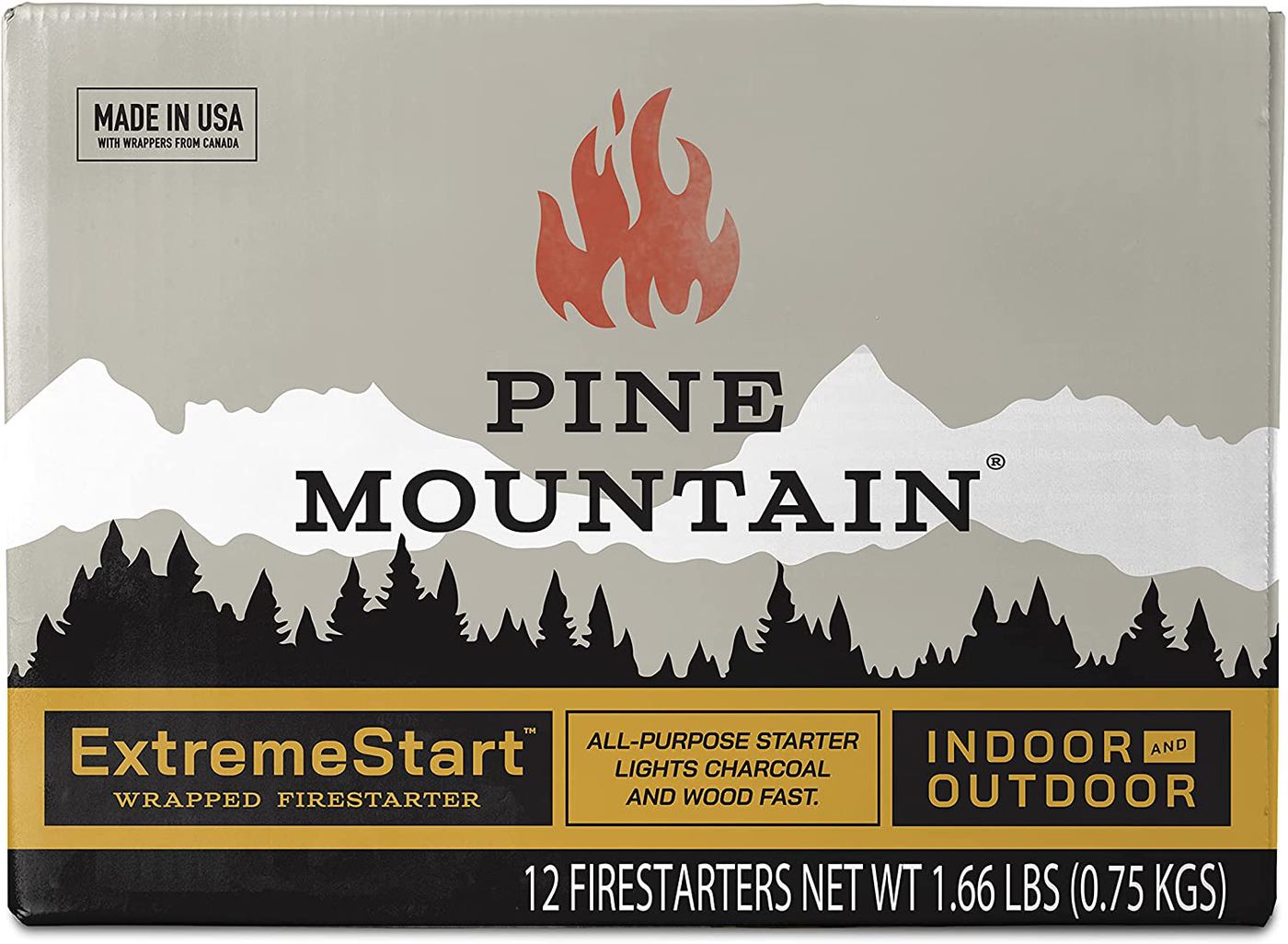 Pine Mountain ES 24CT ExtremeStart Wrapped Starters, 24 Starts Firestarter Log for Campfire, Fireplace, Wood Stove, Fire Pit, Indoor and Outdoor Use, Piece