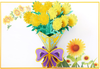 CHICTIE Flowers Pop Up Card,3D Pop Up Greeting Card,Yellow Sunflower Bouquet Pop Up Card, Thinking of you Card - Mothers Day, Anniversary, Birthday Gifts for Mom, Wife, Girls, Friends