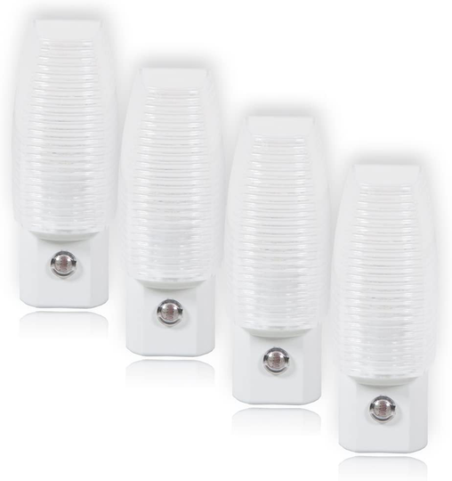 Maxxima MLN-16 LED Plug in Night Light with Auto Dusk to Dawn Sensor, 5 Lumens (pack of 4)