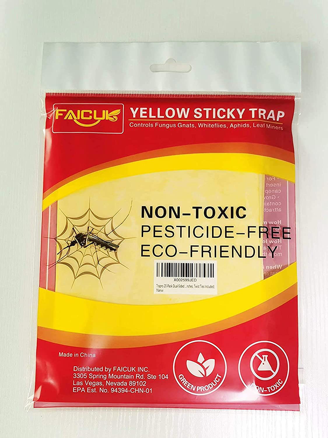 20 Pack Dual-Sided Yellow Sticky Traps for Flying Plant Insect Like Fungus Gnats, Aphids, Whiteflies, Leafminers