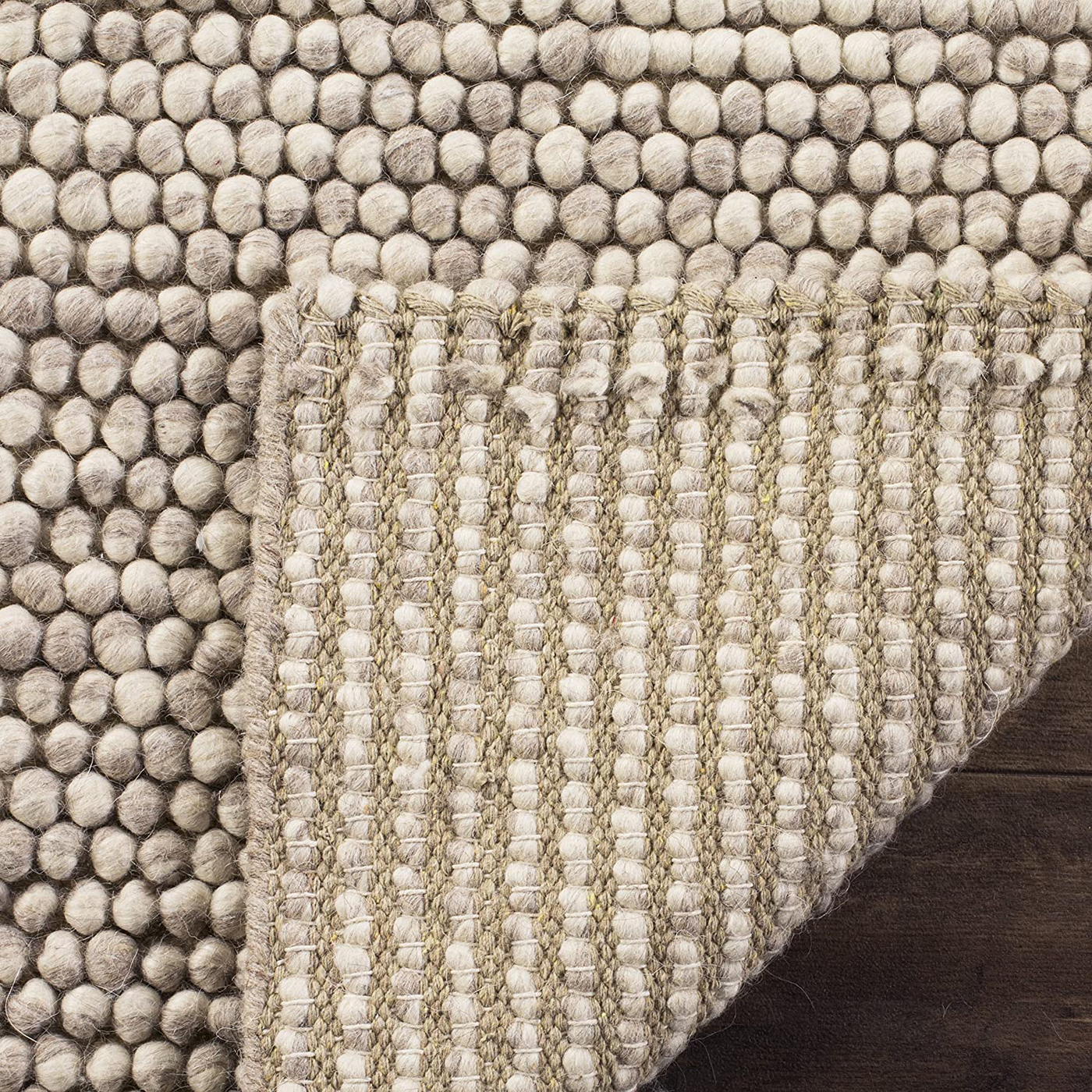 Safavieh Natura Collection NAT620A Handmade Premium Wool Accent Rug, 2' x 3', Ivory