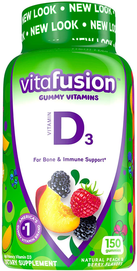Vitafusion Vitamin D3, 50mg, Peach, Blackberry, Strawberry, 150 Count