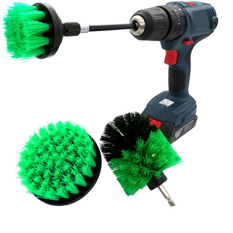 4 Pc Ultra Stiff Drill Powered Cleaning Brushes Kit