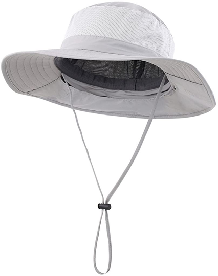 Outdoor UPF50+ Mesh Sun Hat Wide Brim Fishing Hat with Neck Flap