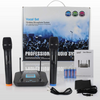 3 Piece Microphone System, 2-Channel Mic Set Rugged Metal Build Fixed Frequency and Long Range