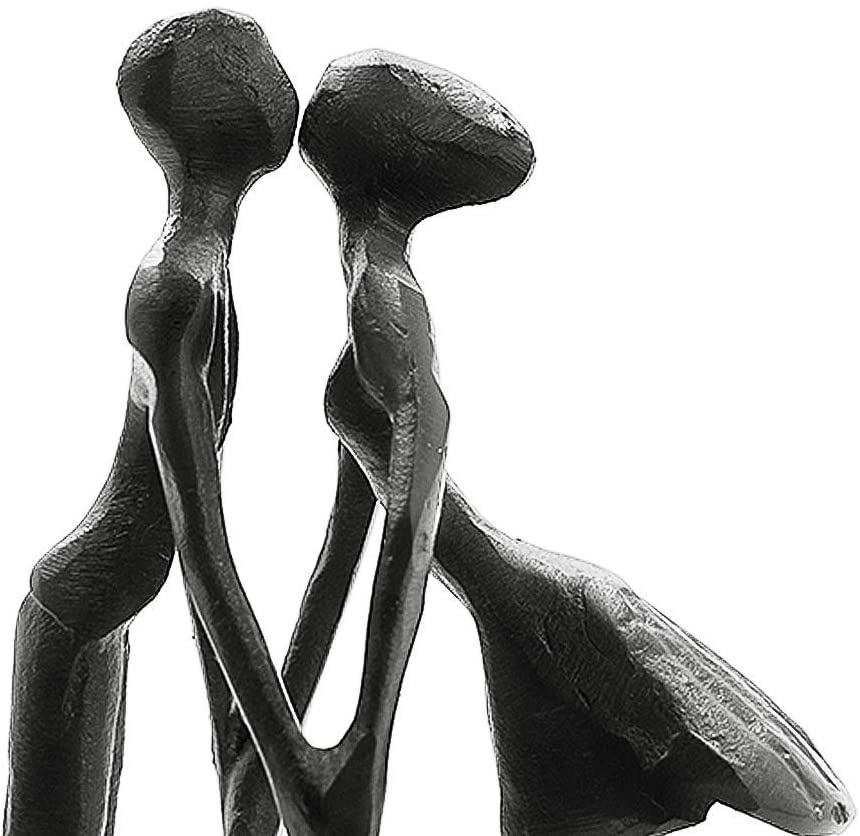 Dreamseden Affectionate Couple Art Iron Sculpture, Passionate Kiss