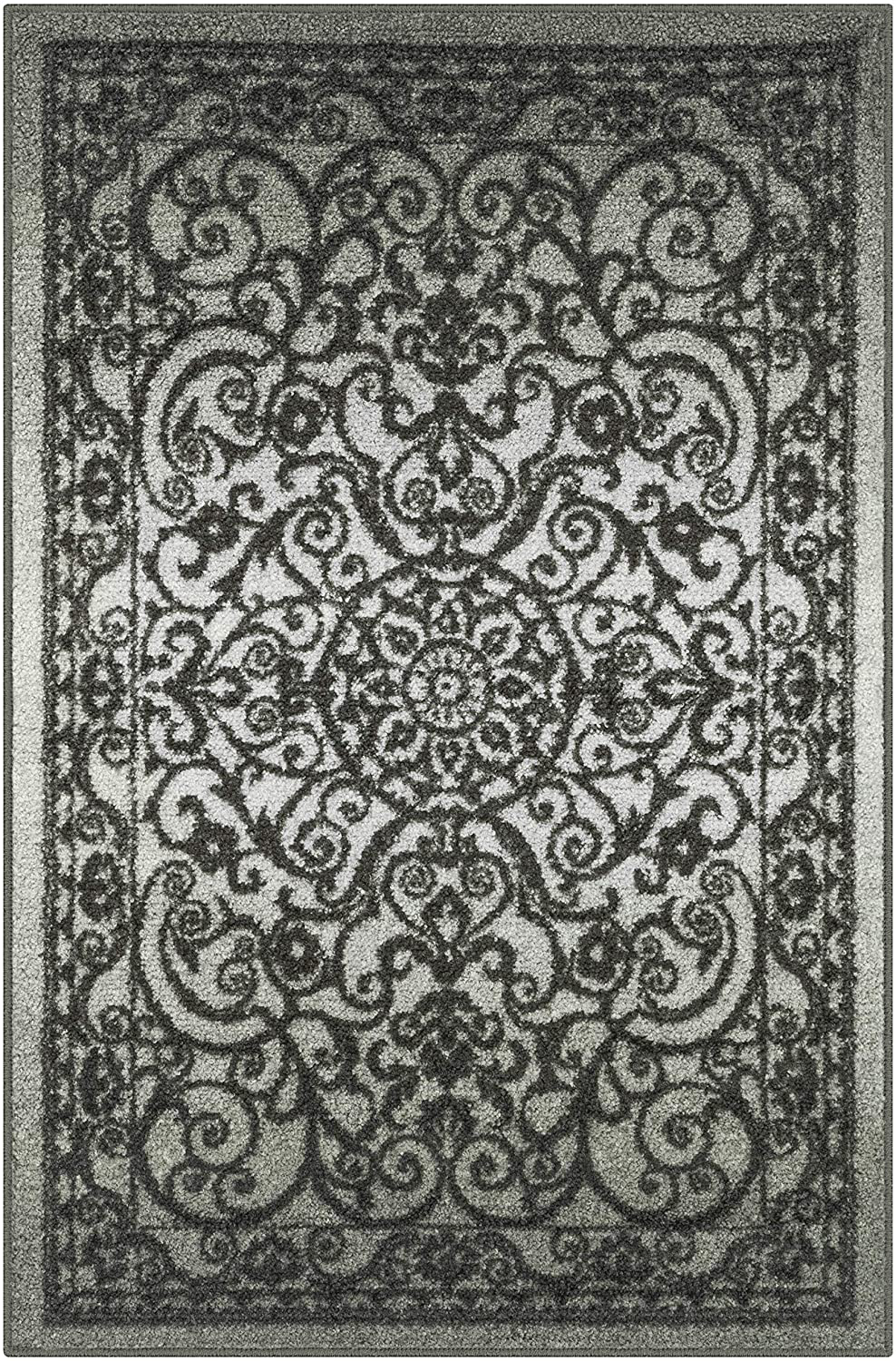 Maples Rugs Pelham Vintage Kitchen Rugs Non Skid Accent Area Carpet [Made in USA], 2'6 x 3'10, Grey Tonal