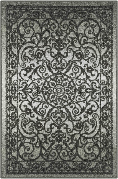 Maples Rugs Pelham Vintage Kitchen Rugs Non Skid Accent Area Carpet [Made in USA], 2'6 x 3'10, Grey Tonal