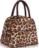 Buringer Reusable Insulated Lunch Bag Cooler Tote Box with Front Pocket Zipper Closure for Woman Man Work Picnic or Travel (Heart Leopard)