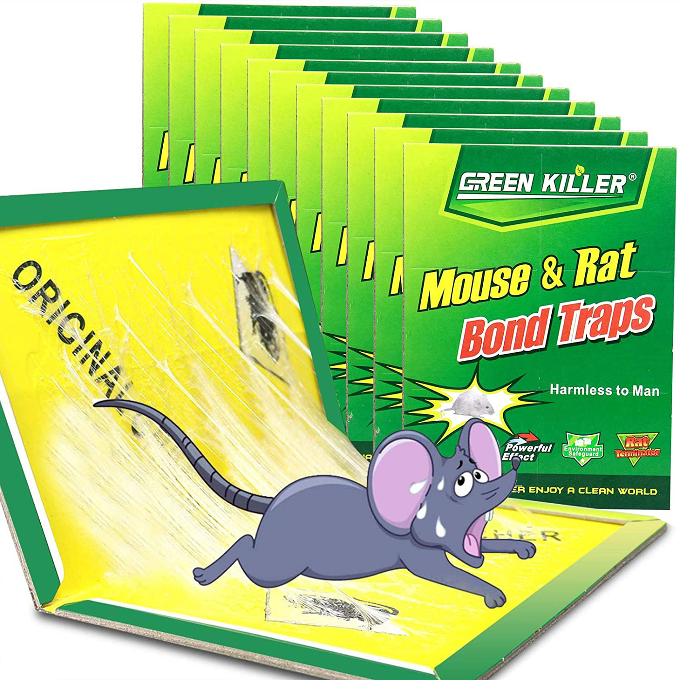 Ezoon 12 Pack Large Mouse Glue Traps with Enhanced Stickiness, Rat Mouse Traps, Snake Mouse Traps Sticky Pad Board for House Indoor Outdoor, Easy to Set, Extra Large (8.3" x 12")