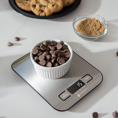 Etekcity Food Kitchen Scale, Digital Grams and Ounces for Weight Loss, Baking, Cooking, Keto and Meal Prep, Small, Stainless Steel