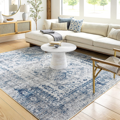 Artistic Weavers Desta Blue/White Area Rug, 5'3" Square