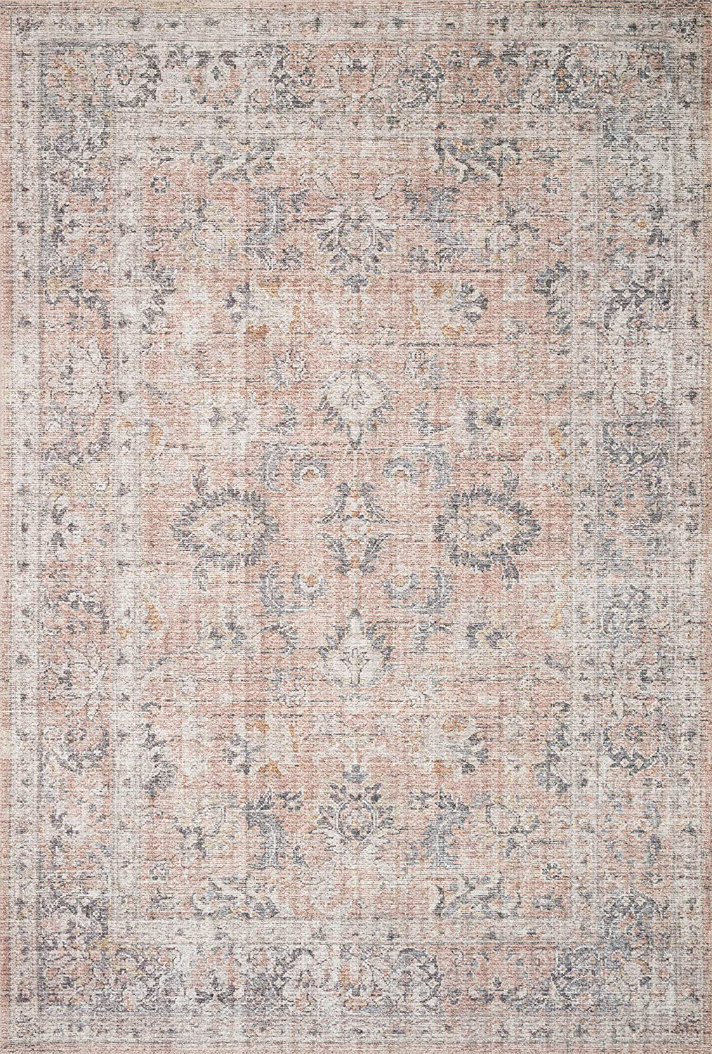 Loloi II Skye Collection Area Rug, 18" x 18" Sample, Gold/Blush