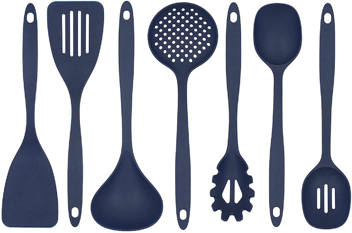 Glad Cooking Kitchen Utensils Set – 7 Pieces, Nylon Tools for Nonstick Cookware, Gray