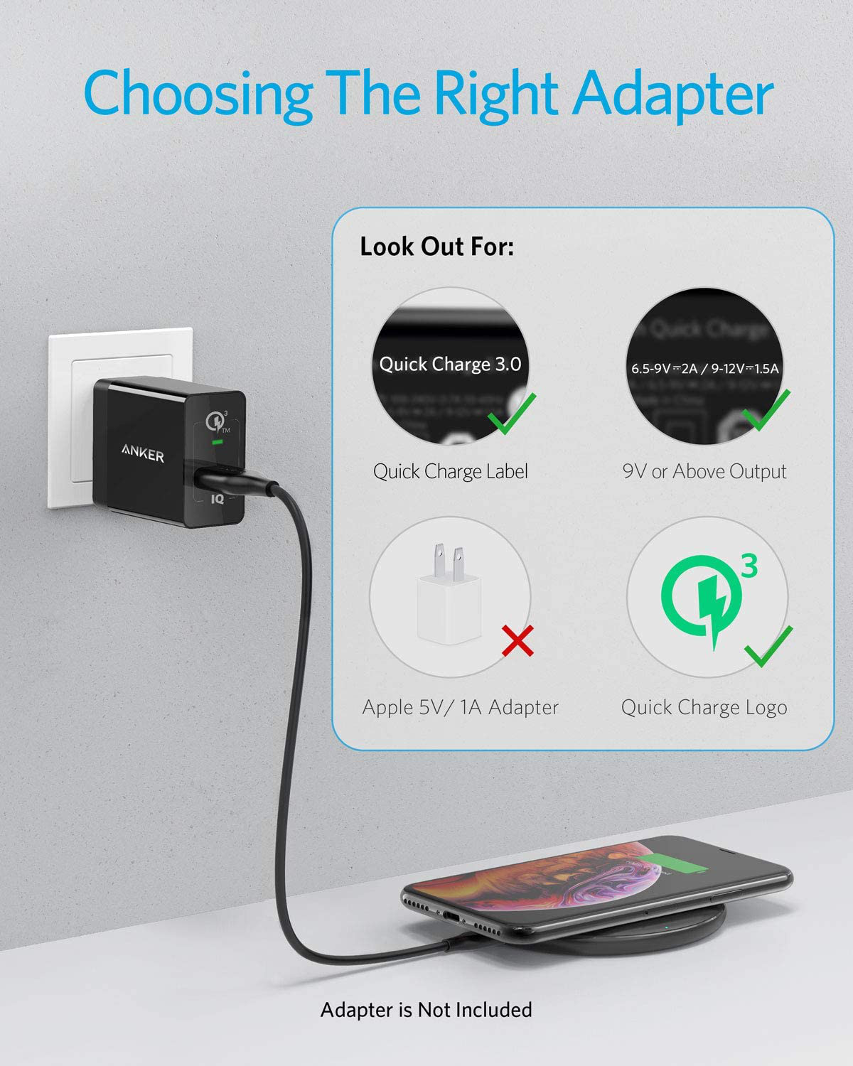 Wireless Charger Qi-Certified 10W Max 