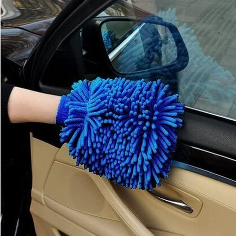 2 Pack Chenille Car Care Wash Mitts 2 Pack - Lint Free - Scratch Free
