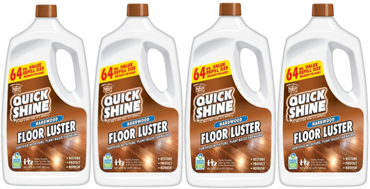 Quick Shine High Traffic Luster, 4 Bottles, Fortified with Natural Carnauba Restores The Color and Beauty to Hardwood Floors, 4 Count