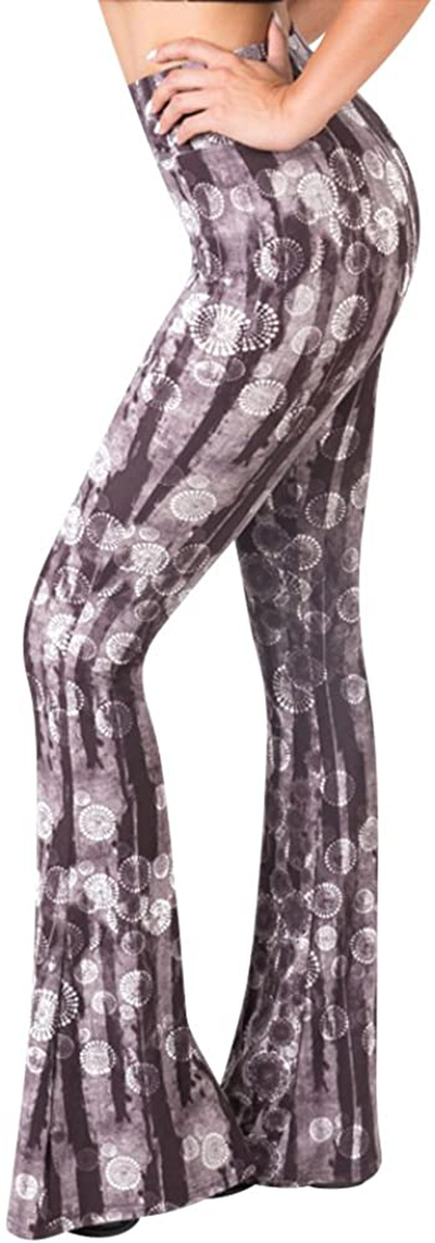 SATINA High Waisted Flare Palazzo Wide Leg Pants | Printed & Solid | Reg & Plus
