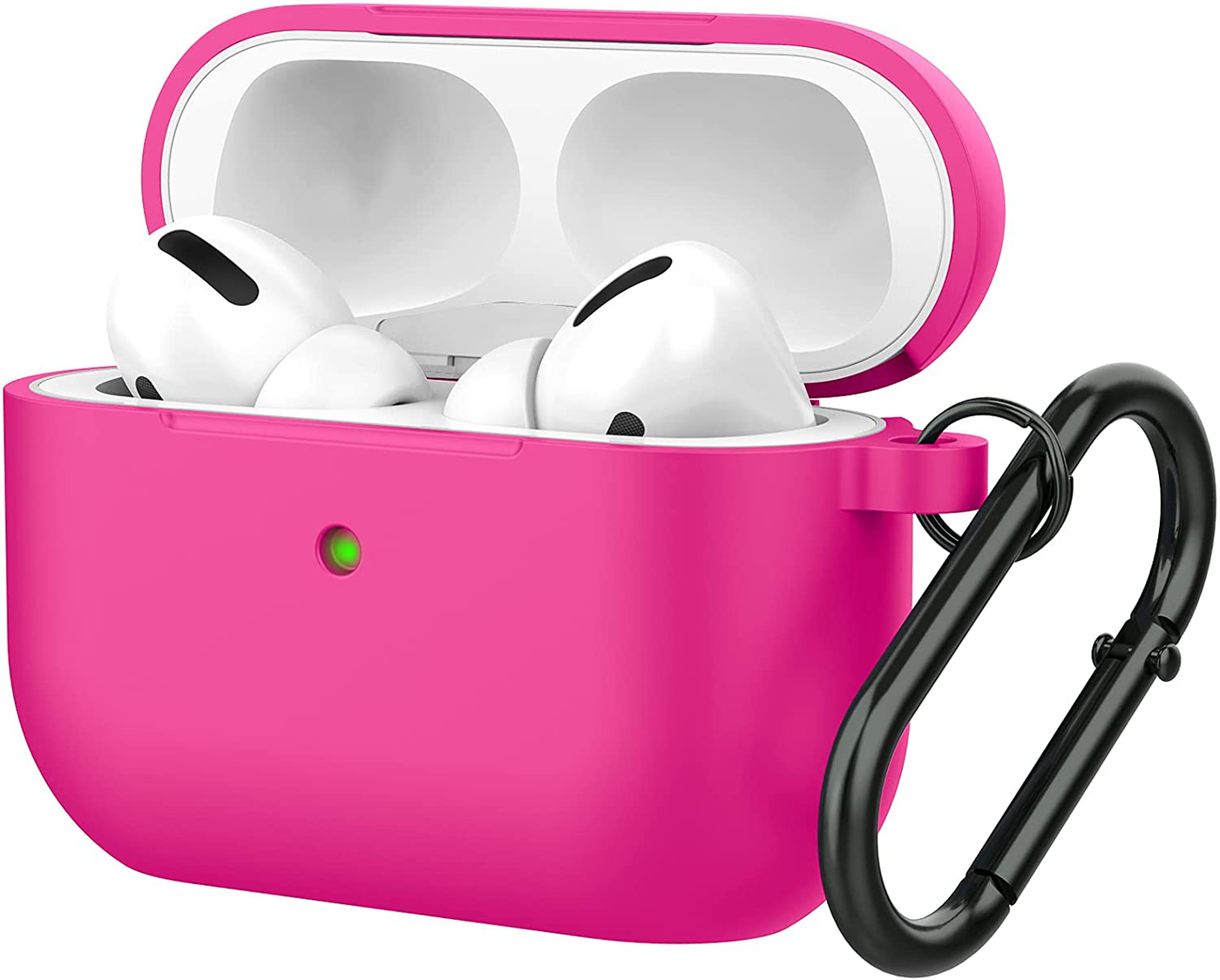 Pro Case Cover, Premium Silicone Cover Shock Resistant Case with Carabiner Compatible with Airpods Pro