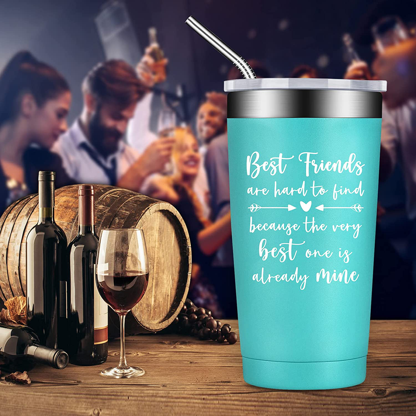 BIRGILT Best Friend Gift for Women - Gifts for Best Friends - Funny Friendship Birthday Gifts for Friend Female, Bff, Coworker, Sister, Woman, Her - 20oz Friend Tumbler Cups with Straw