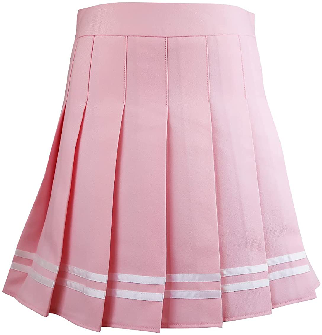 Hoerev Women Girls Short High Waist Pleated Skater Tennis Skirt