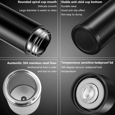 500ml Stainless Steel LED Temperature Display Smart Thermos