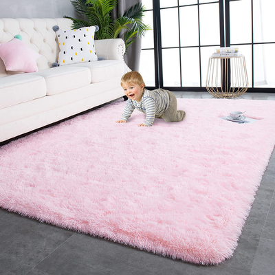 TWINNIS Super Soft Shaggy Rugs Fluffy Carpets, 5x8 Feet, Indoor Modern Plush Area Rugs for Living Room Bedroom Kids Room Nursery Home Decor, Upgrade Anti-Skid Durable Rectangular Fuzzy Rug, Pink